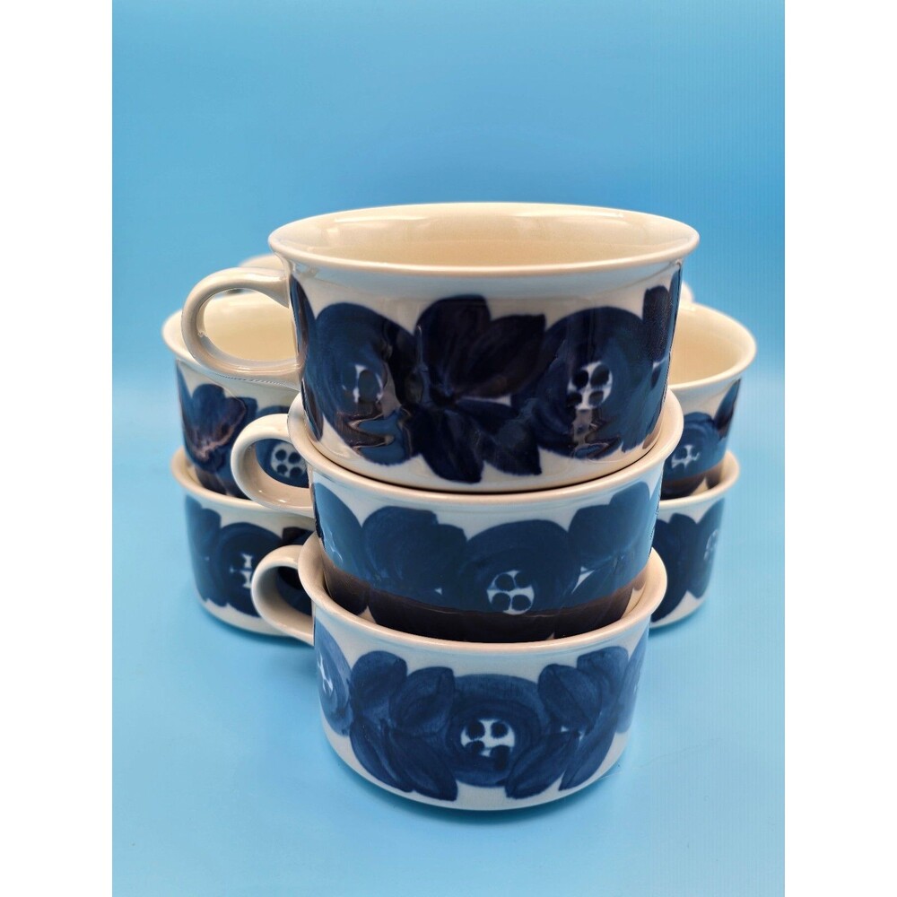 Vintage Arabia Finland Anemone Cups (Set of 12) - Signed Ulla Procopé MCM